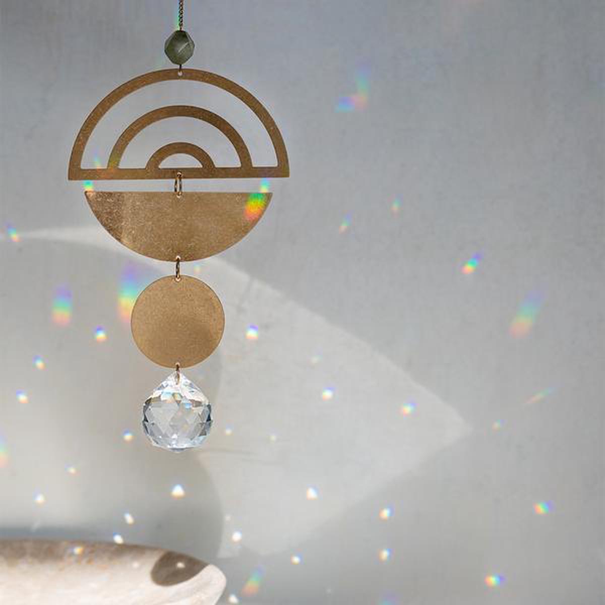 Rainbow Labradorite Crystal Suncatcher
