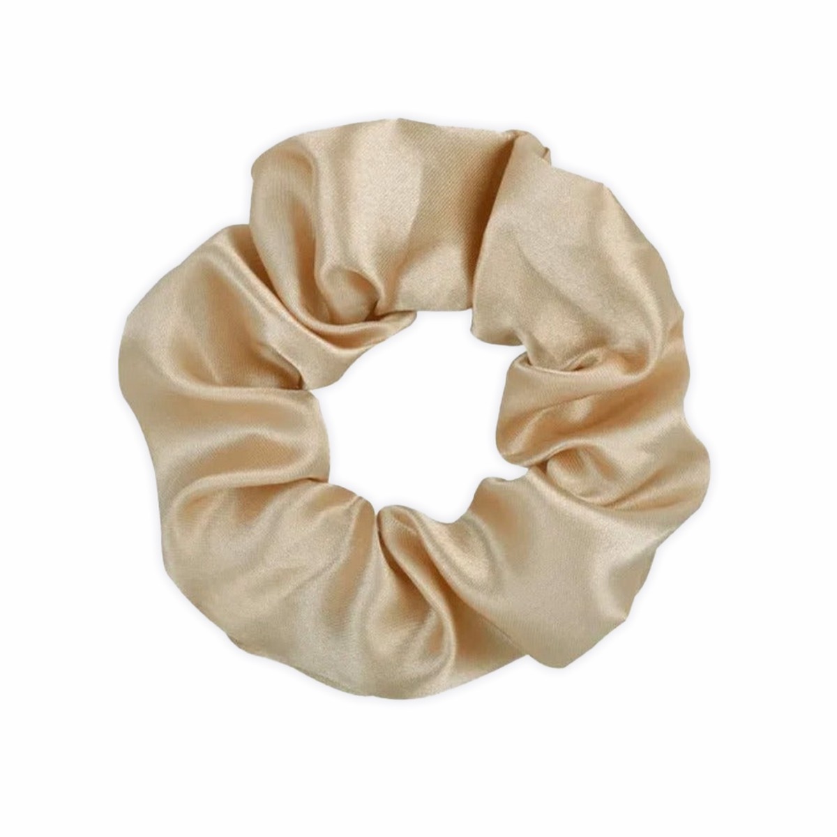 Beige Satin Scrunchie