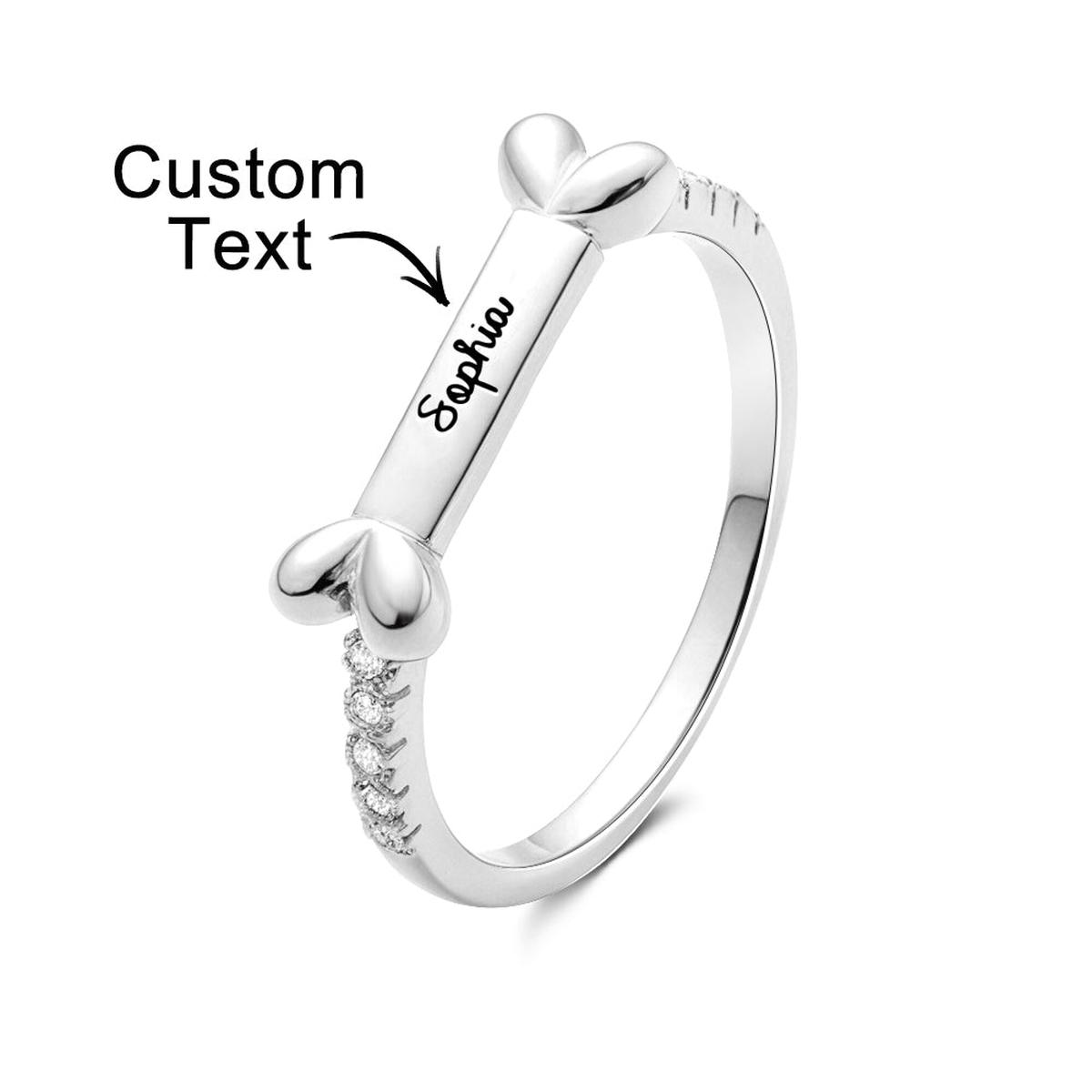 Personalized Dog Bone Name Ring