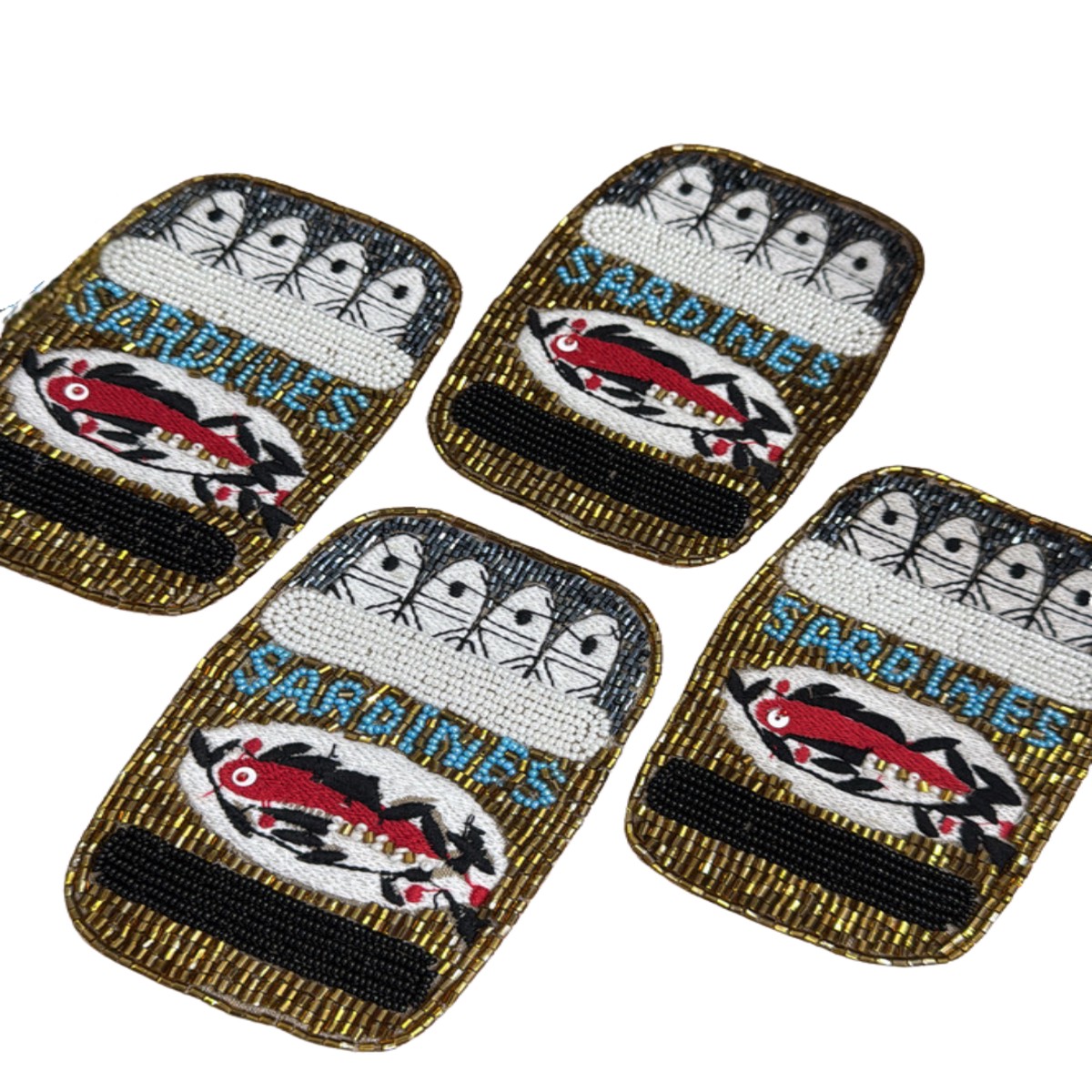 Sardines Beaded Coaster Set
