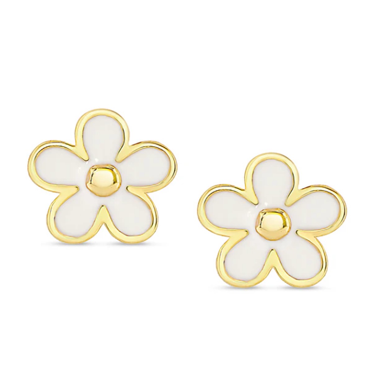 Flower Stud Earrings (White)