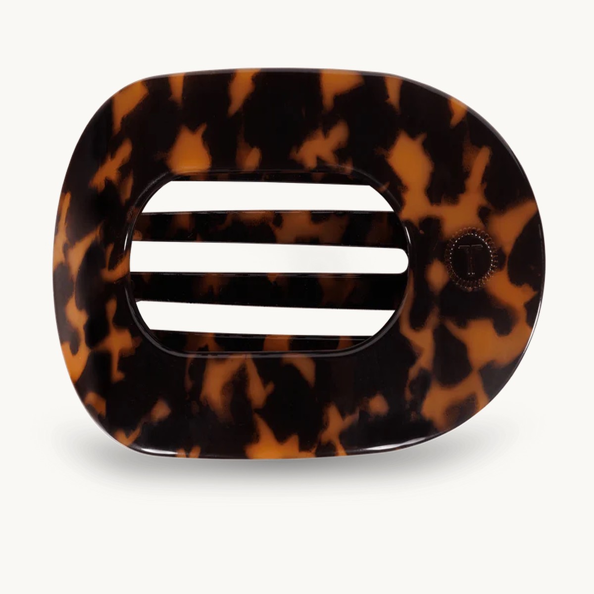 Tortoise Medium Flat Round Clip