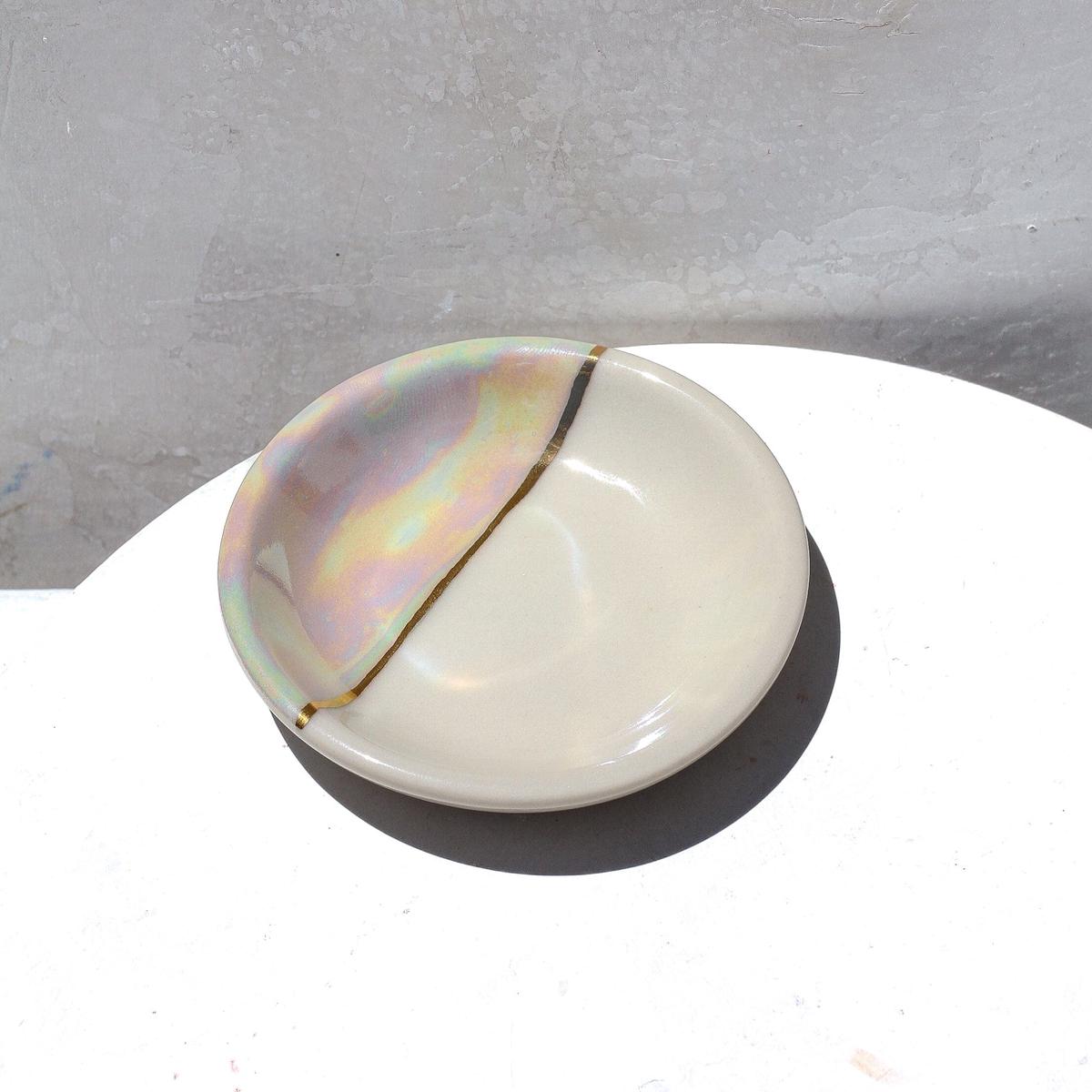 Dipped Iridescent Trinket Dish
