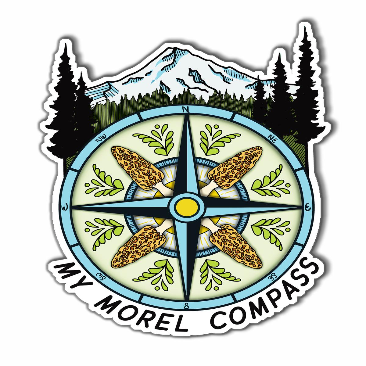 My Morel Compass Sticker