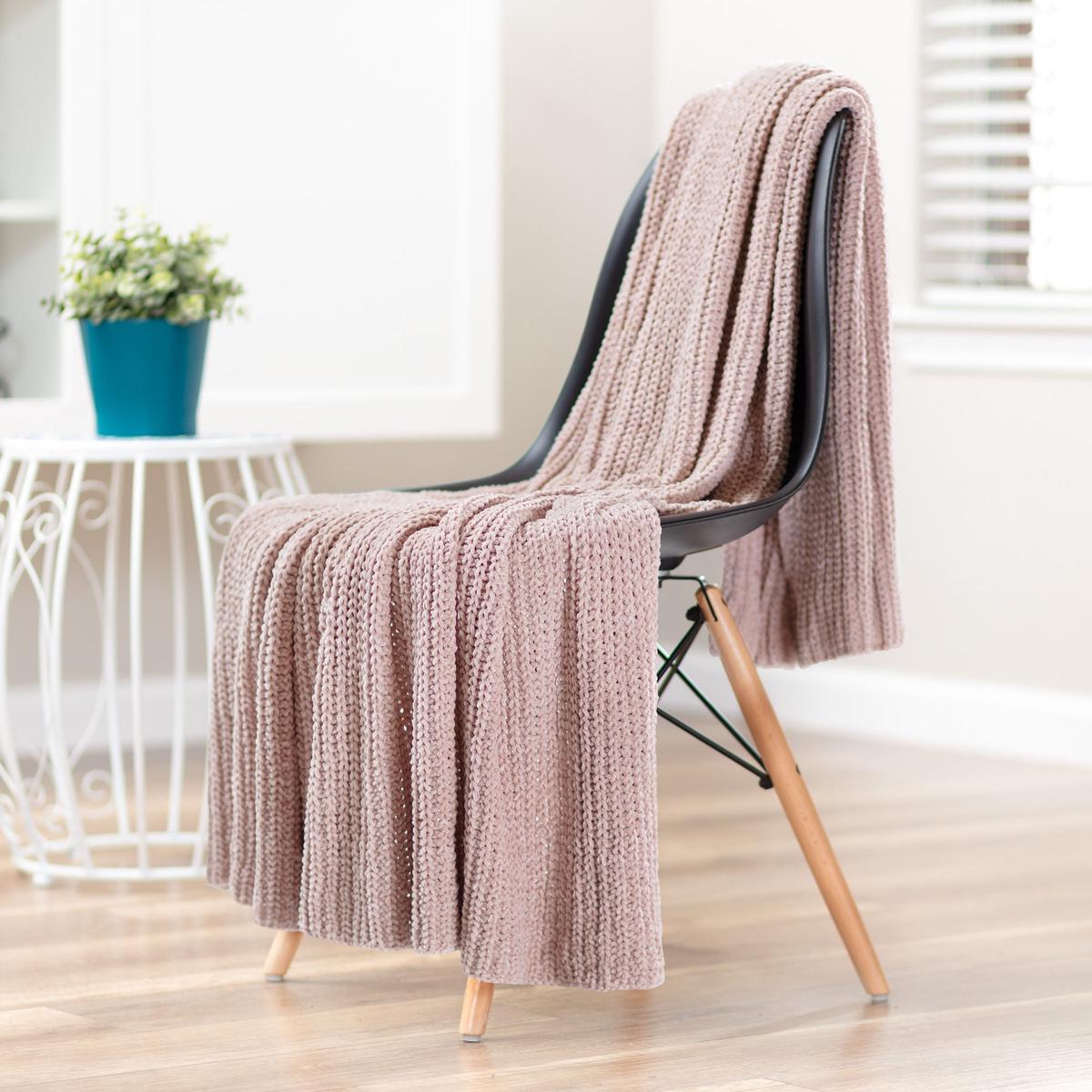 Knit Chenille Throw Blanket