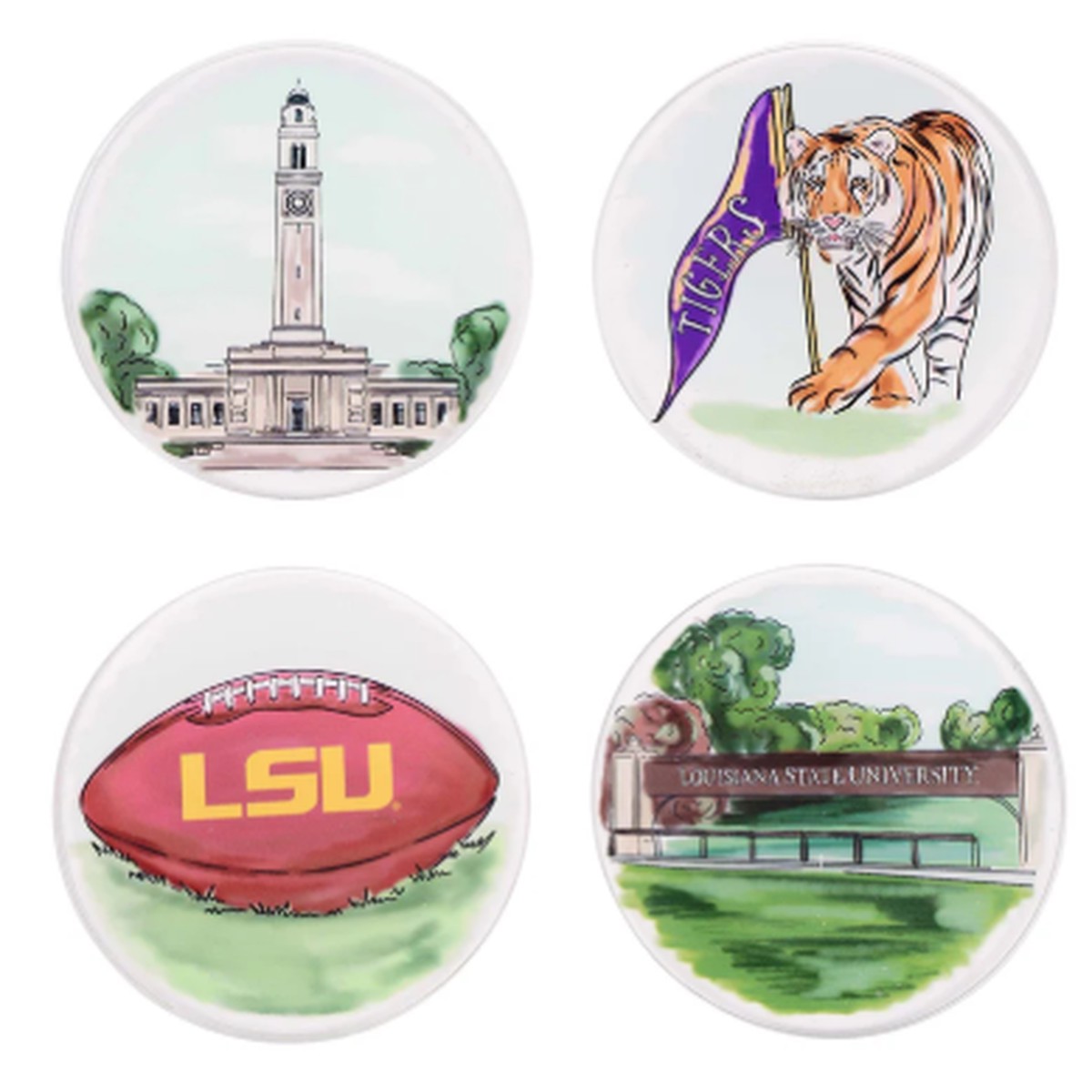 LSU Coaster Set/4