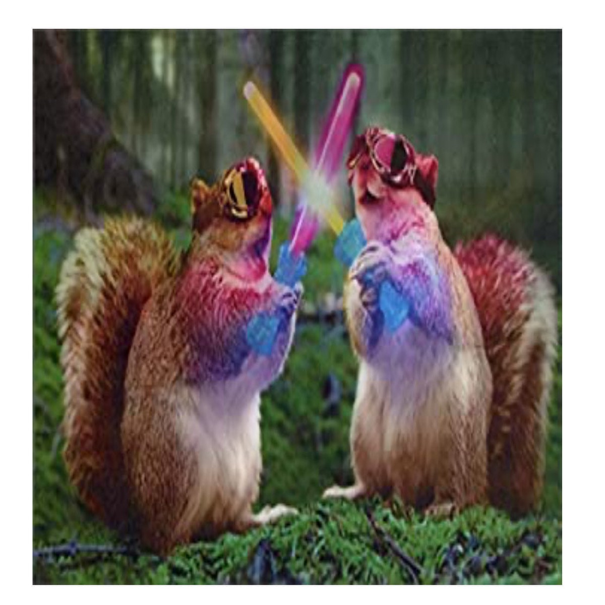 SQUIRRELS WITH GLOW STICKS