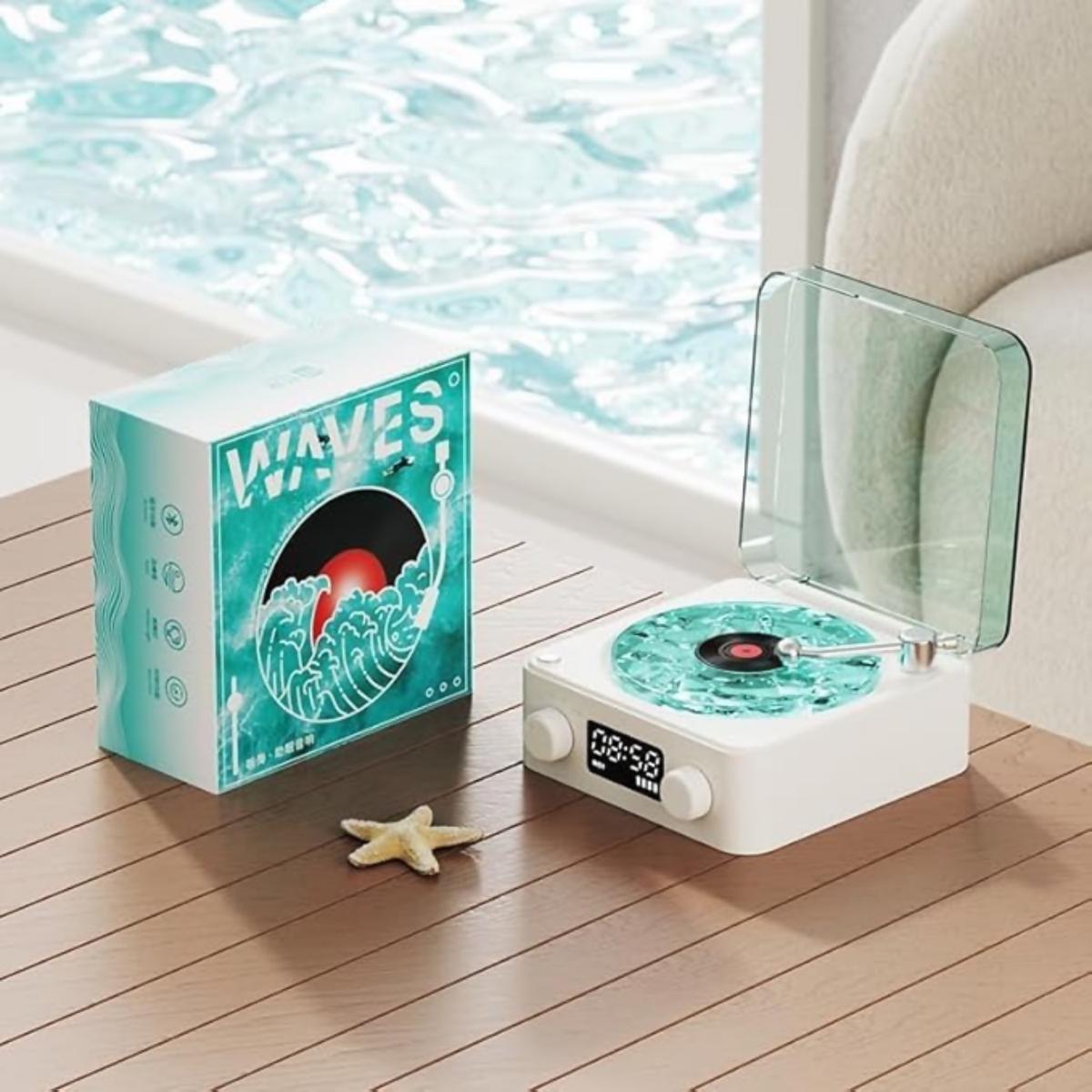 WAVES Ocean Vinyl Record Player Bluetooth Speaker