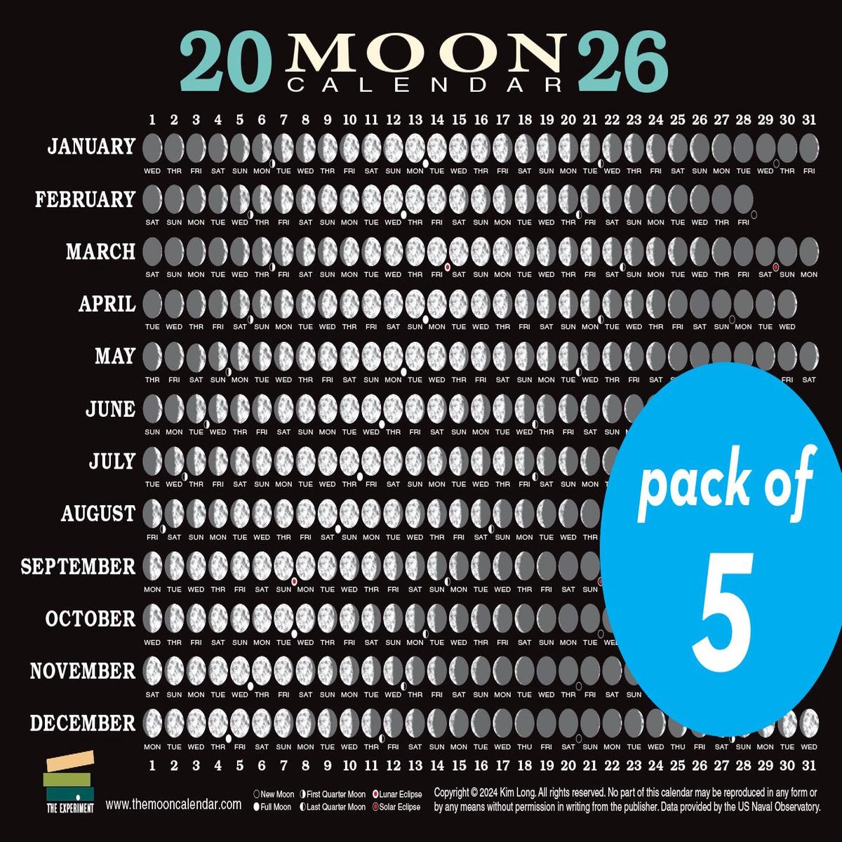 2026 Moon Calendar Card