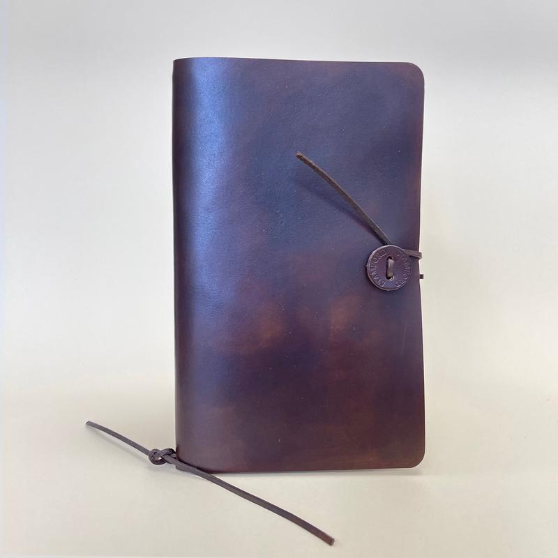 Large Leather Journal - dark oak