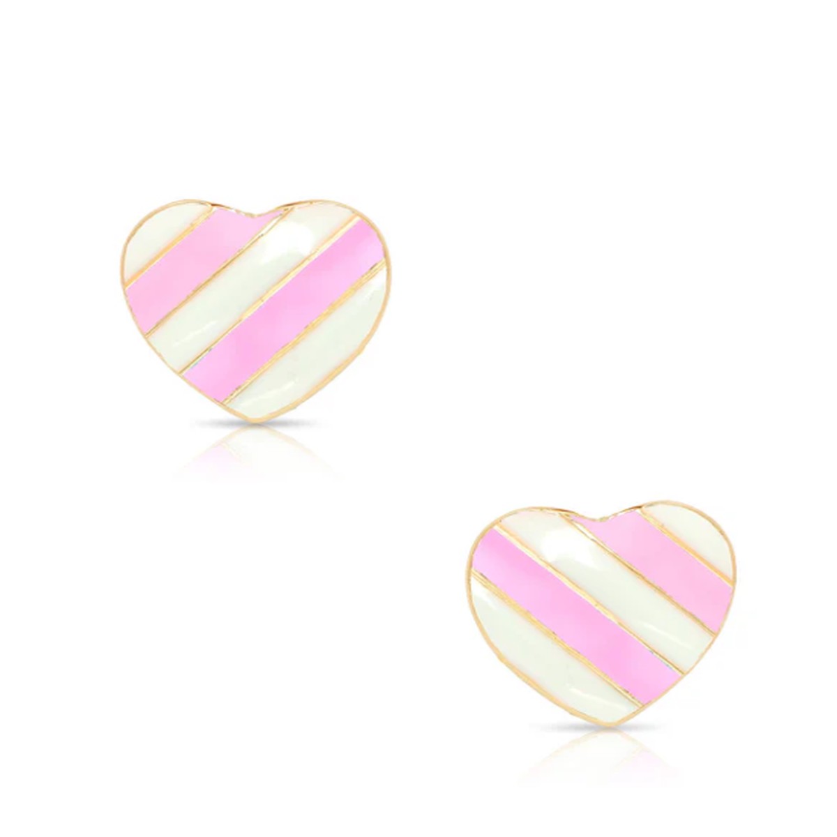 Striped Heart Stud Earrings