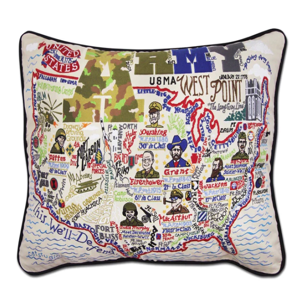 Army Embroidered Pillow