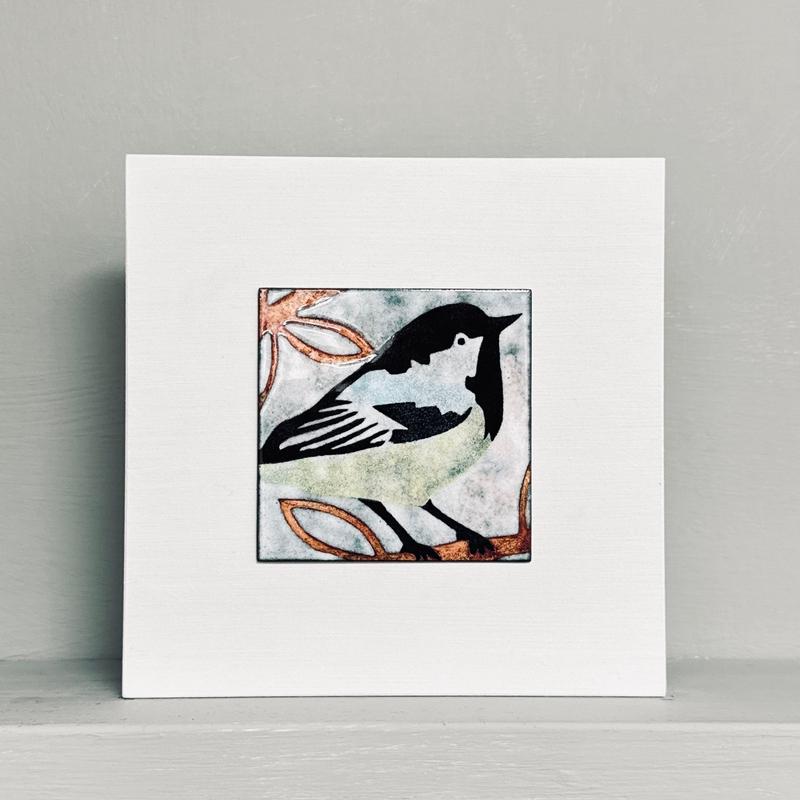 Enamel picture - blue tit