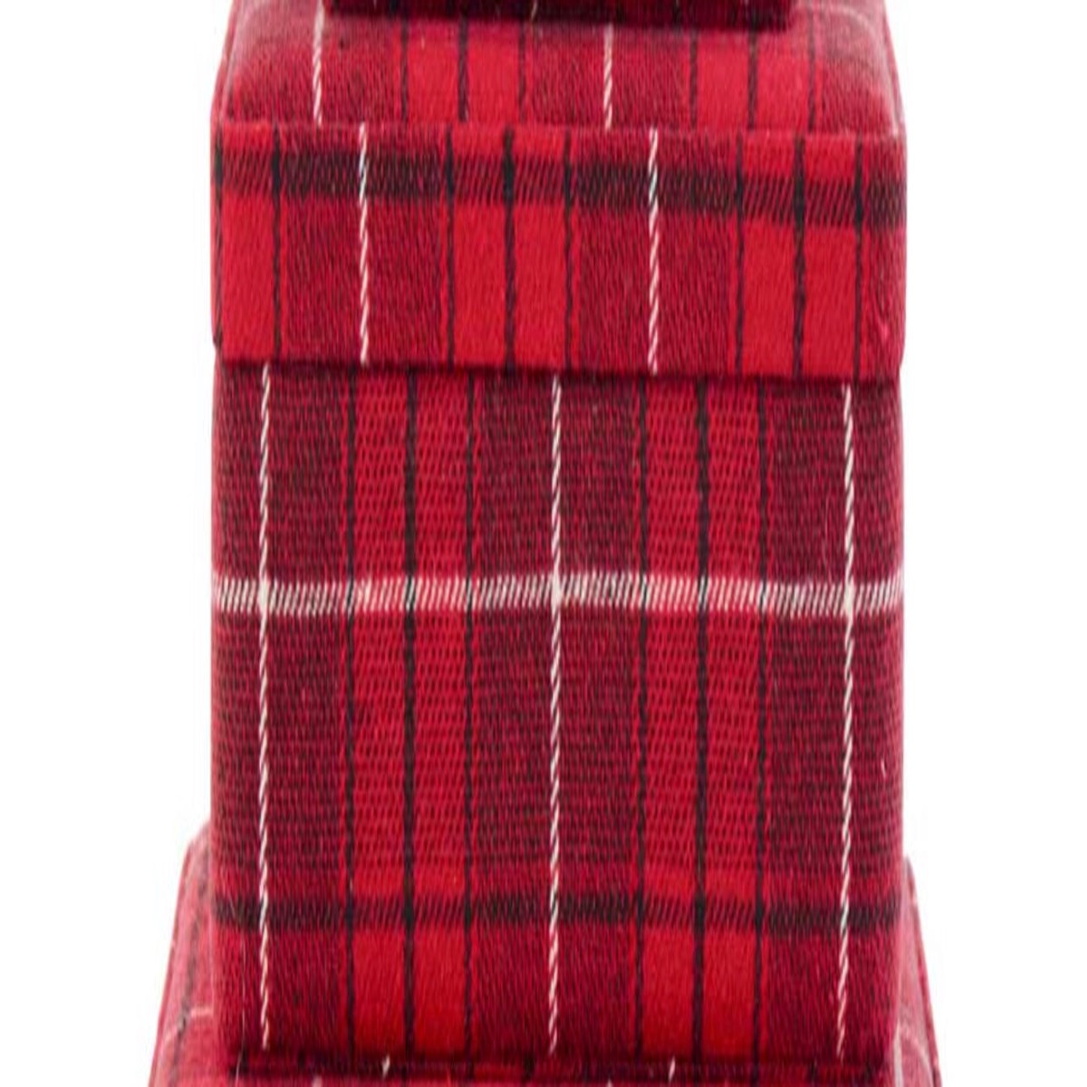 9 Inch Red Black & White Plaid Rectangular