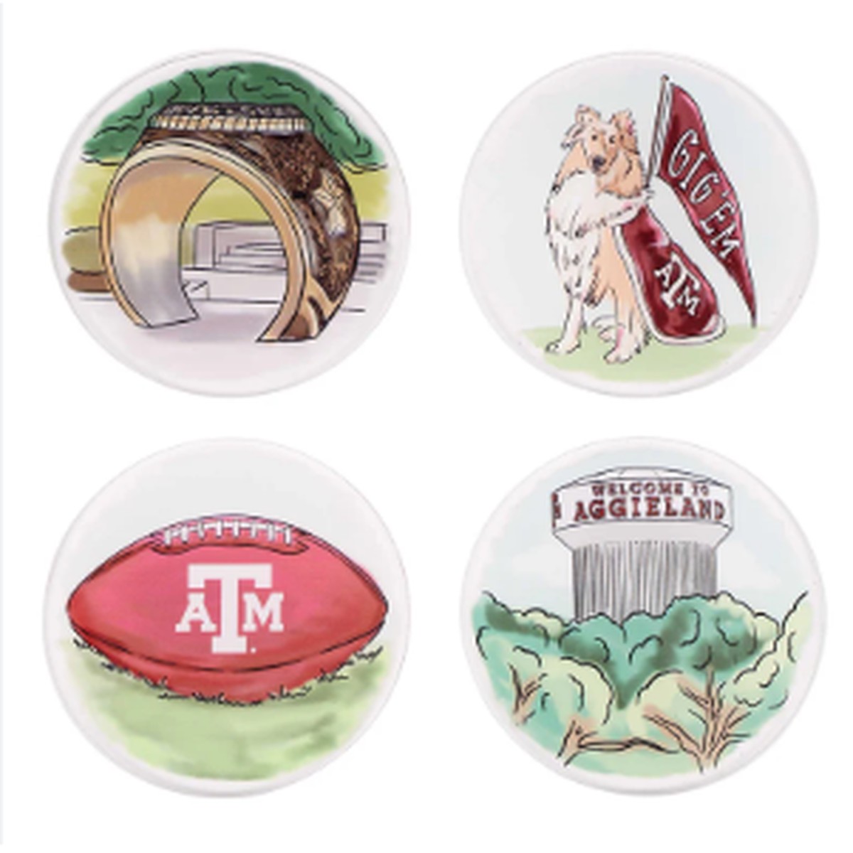 Texas A&M Coaster Set/4