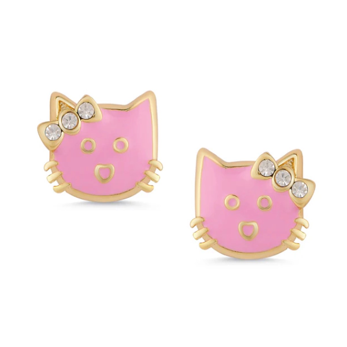 Pink Cat Stud Earrings
