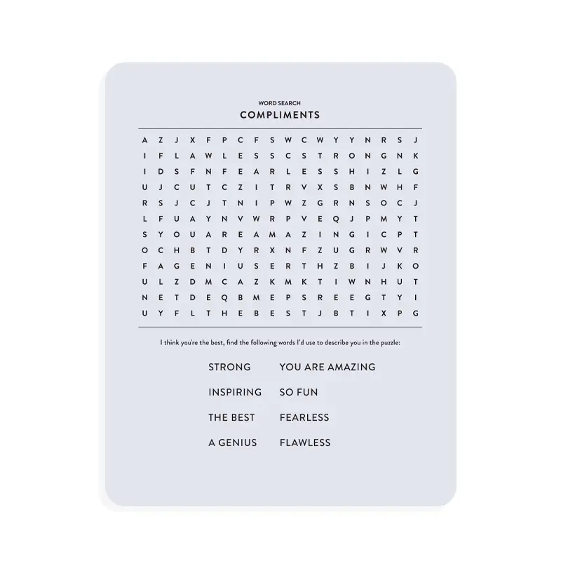 Compliments Word Search