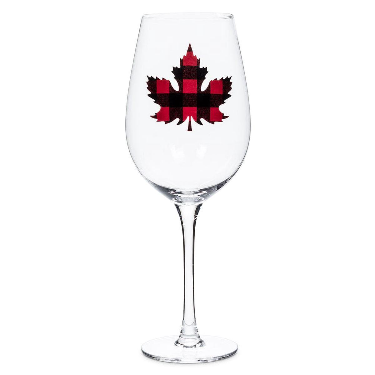 Abbott Check Maple Leaf Wine Glass