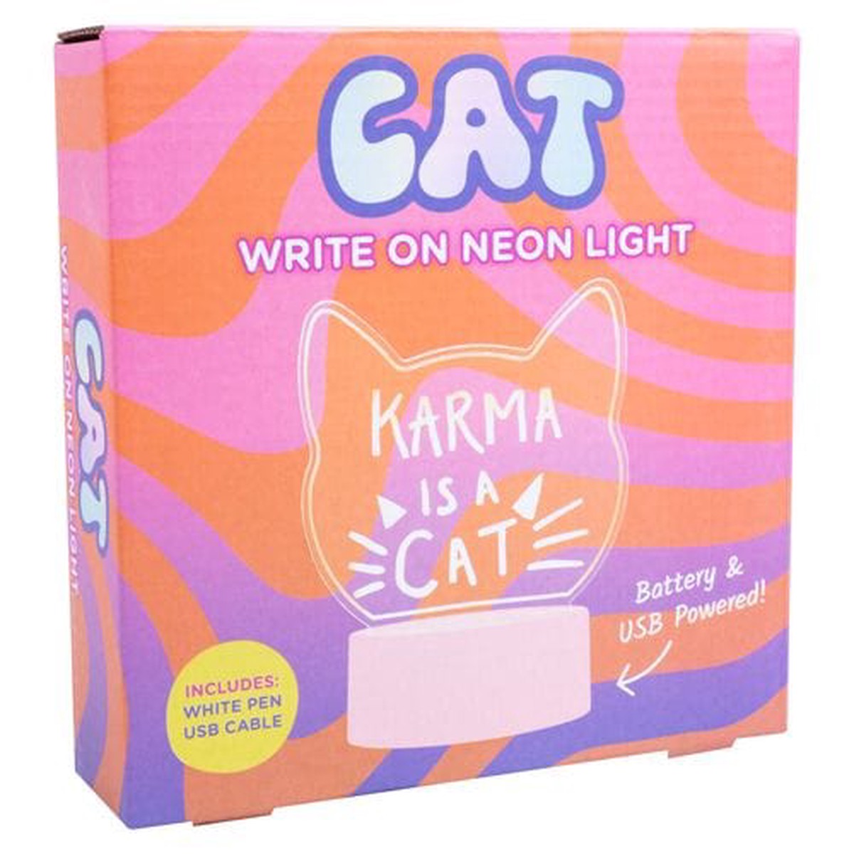 Cat Write On Neon Light