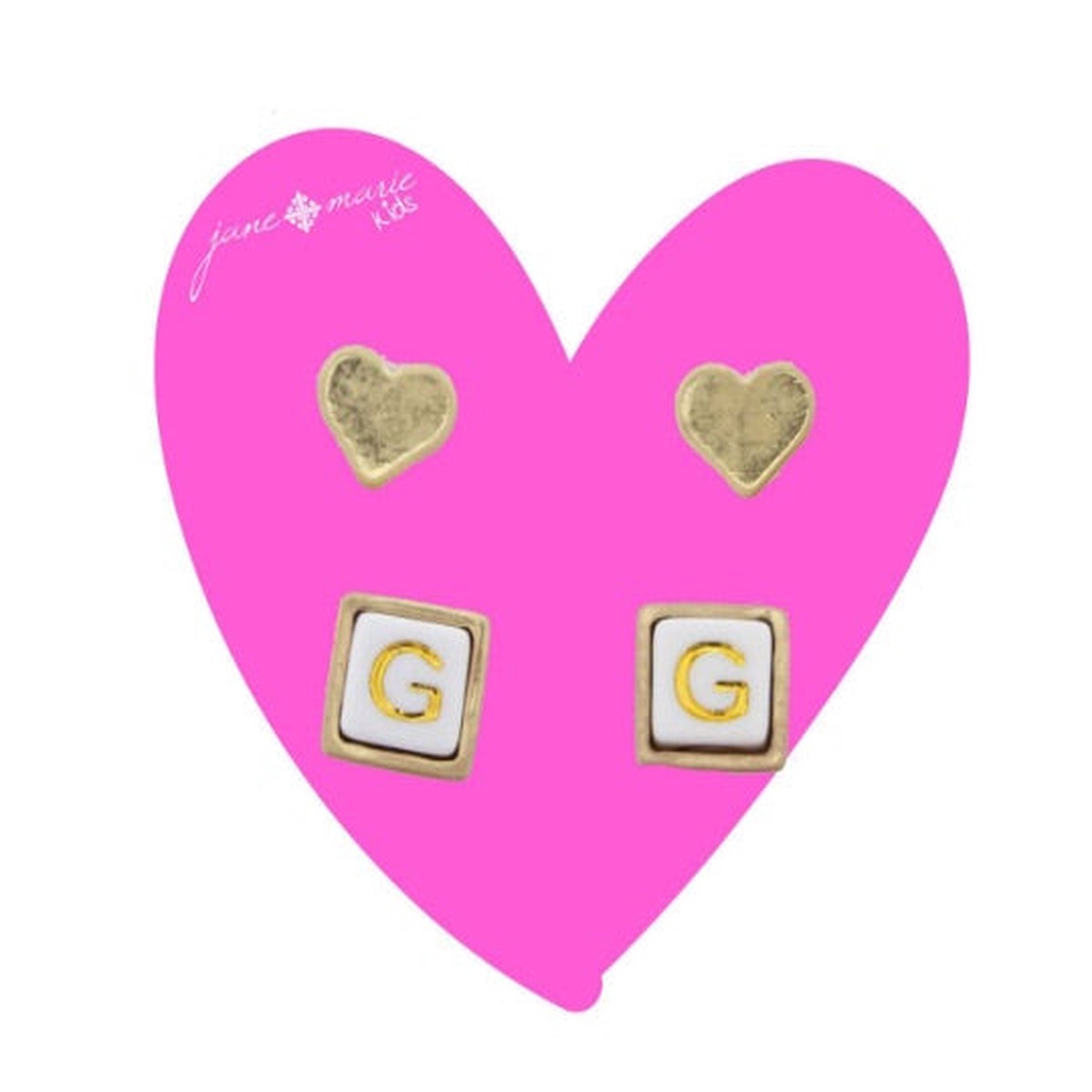 Pink Card Kids Initial Stud G